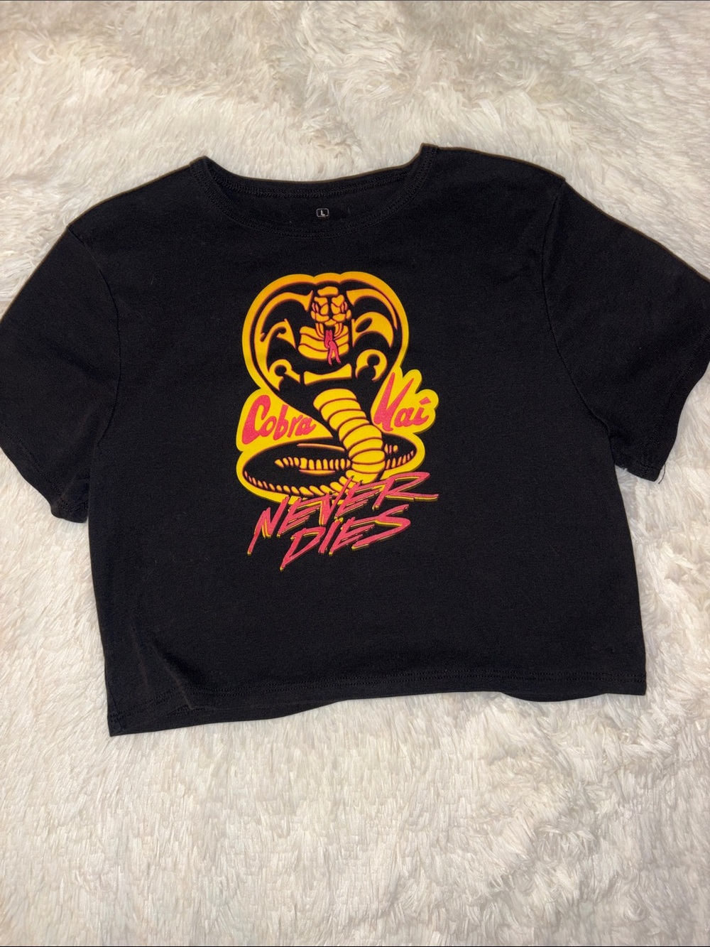 Cobra Kai Never Dies Black Graphic Tee - Kids